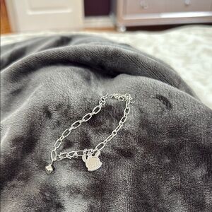 Silver Chain Bracelet with Heart Charm